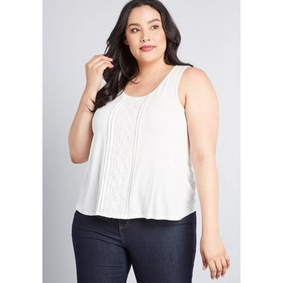 Anthropologie Skies are Blue White Embroidered Sleeveless Tank XSP - Picture 15 of 15